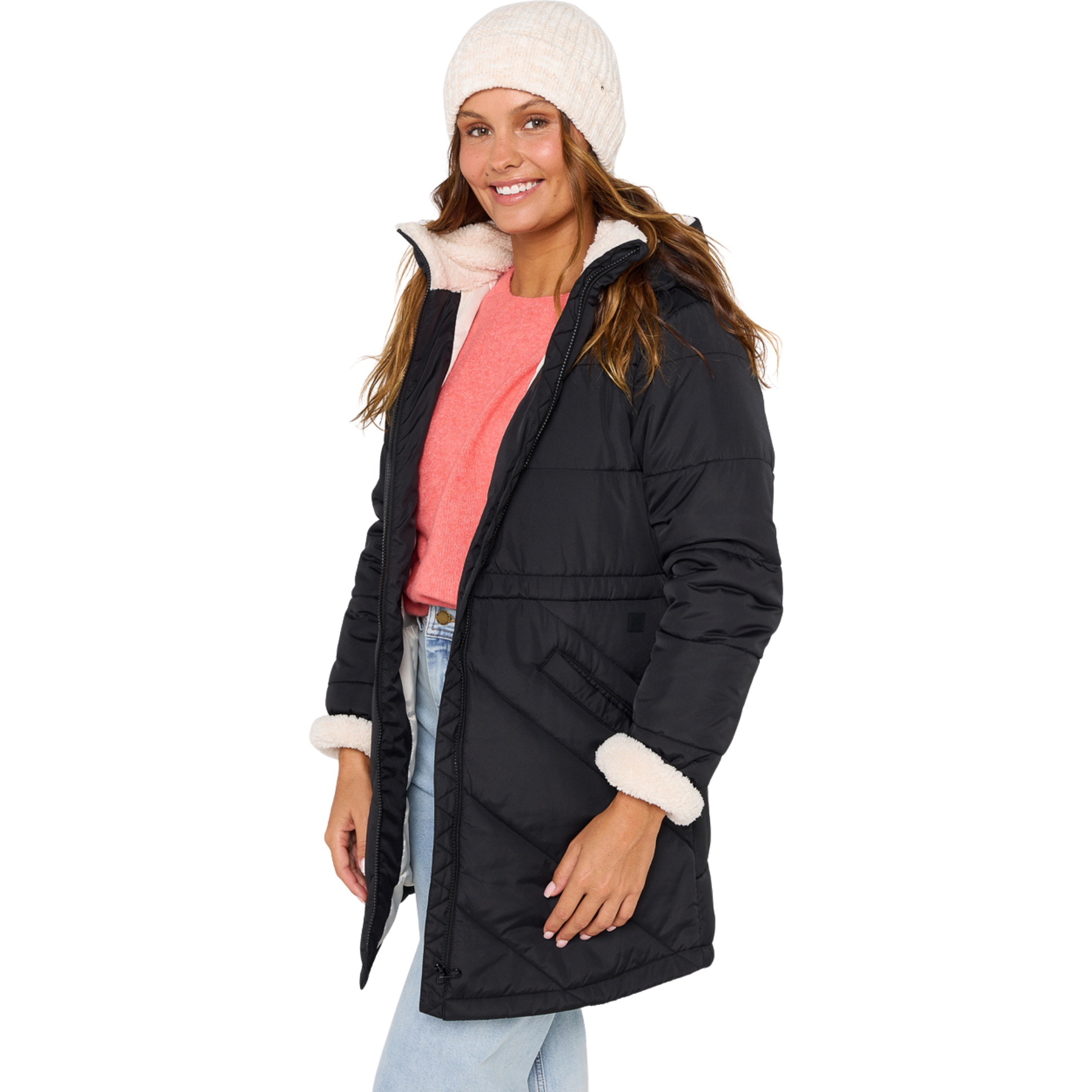 2026 Rip Curl Womens Anti-Series Anoeta Long Line Jacket 03PWJA - Washed Black